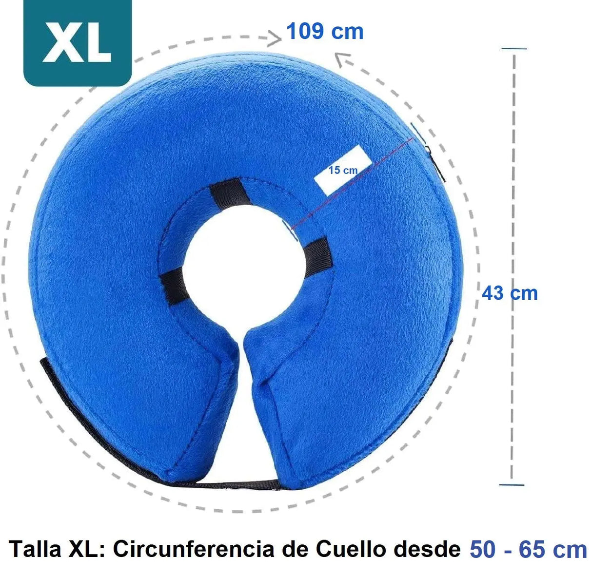 Collar Inflable Isabelino Anti Mordida Perros Gatos - Tallas S, M, L y XL Keru