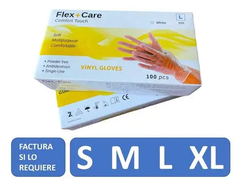Guante de Vinilo FlexCare Certificado - Caja 100u Flexcare
