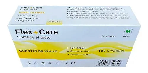 Guante de Vinilo FlexCare Certificado - Caja 100u Flexcare