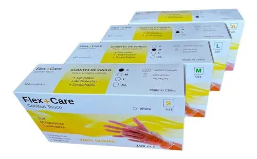 Guante de Vinilo FlexCare Certificado - Caja 100u Flexcare
