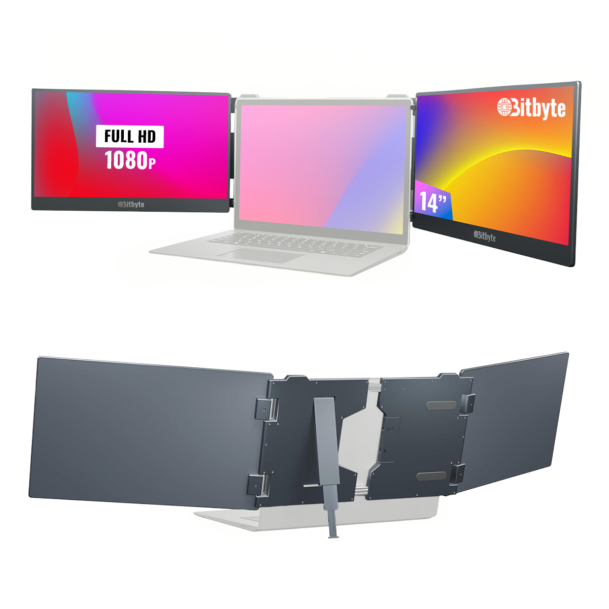 Monitor Doble Bitbyte 14" Full HD