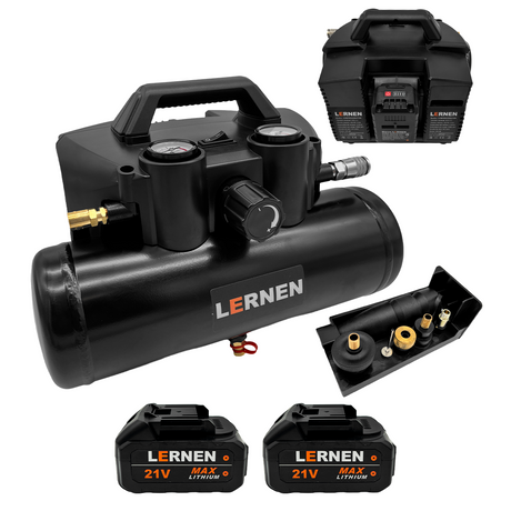 Compresor de Aire Inalámbrico 290 W — 120 PSI / 4 L Lernen