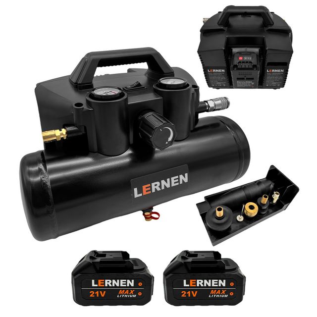 Compresor de Aire Inalámbrico 290 W — 120 PSI / 4 L Lernen