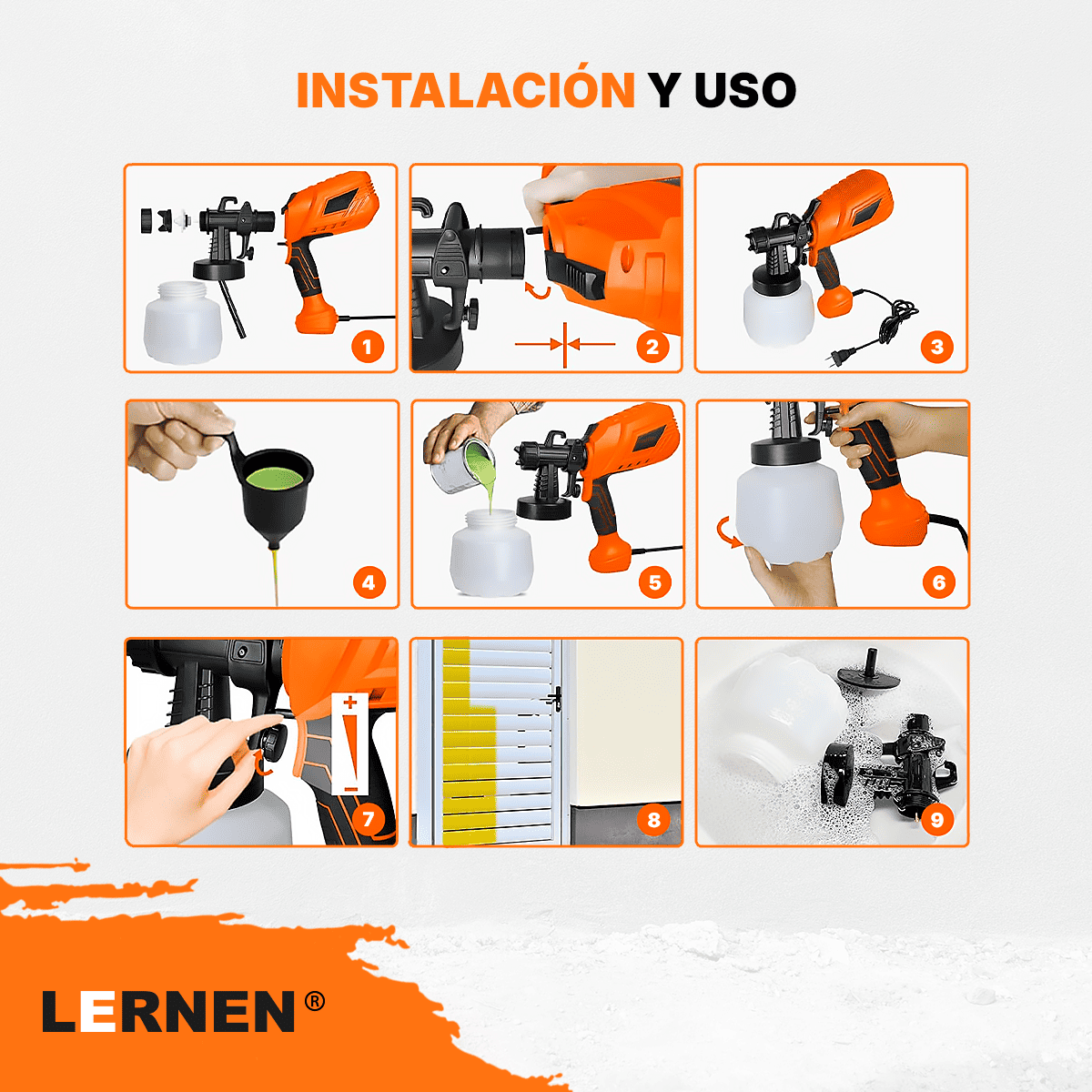 Pistola Para Pintar Eléctrica 550w LERNEN Lernen