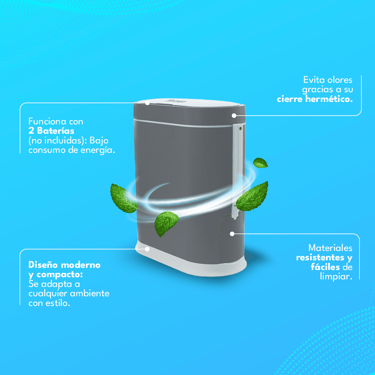 Basurero Automático Papelera Inteligente Sensor 8 Lts - GRIS