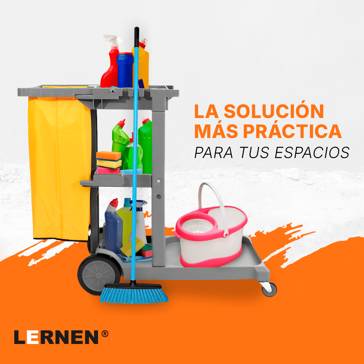 Carro De Aseo Porta Útiles, Con Tapa Incluye 2 Bolsas Lernen