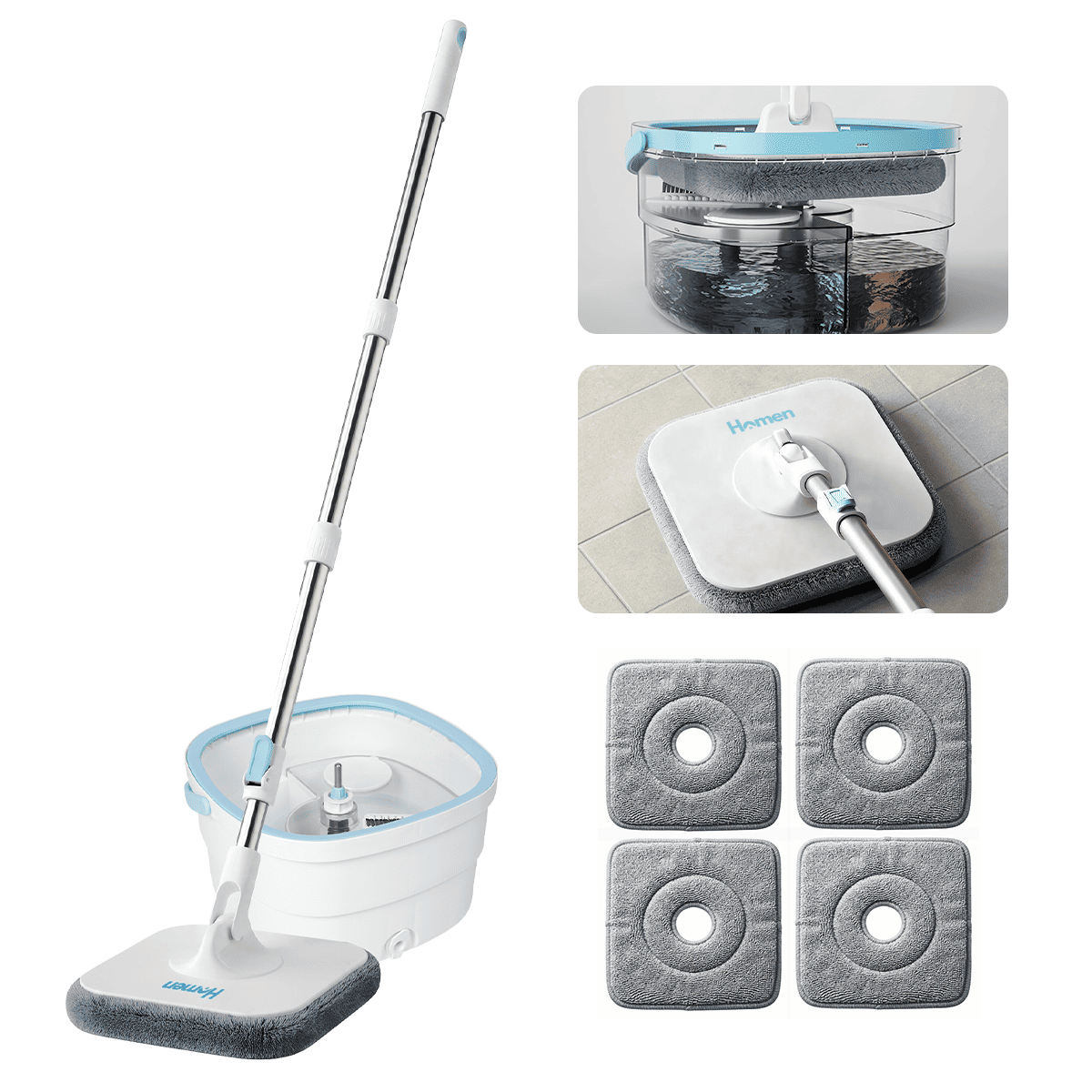 Trapeador Mopa 360 Con Balde Giratorio Centrifugo Microfibra