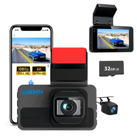 Cámara para Auto Doble Dash Cam Bitbyte 4k Retroceso + App Bitbyte