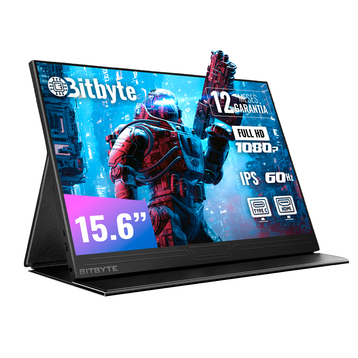 Monitor Portátil Bitbyte 15.6 Full Hd Ips Con Parlante Bitbyte