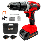Taladro Percutor Inalámbrico LERNEN 21V + 2 Baterías + Acc