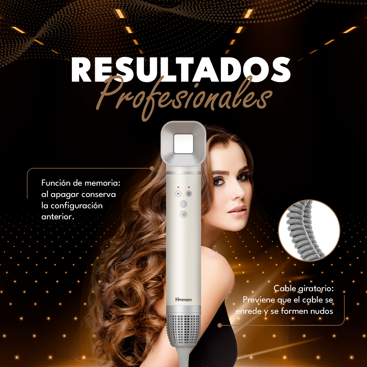 Secador De Pelo 5 En 1 Multifunción Homen PRO - Tecnología Iones