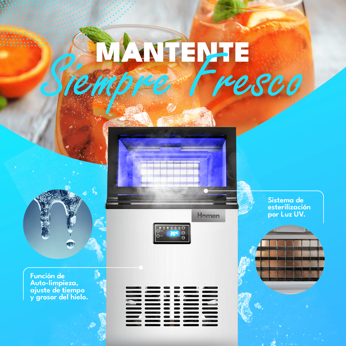 Máquina de Hielo Automática 25 kg/24h