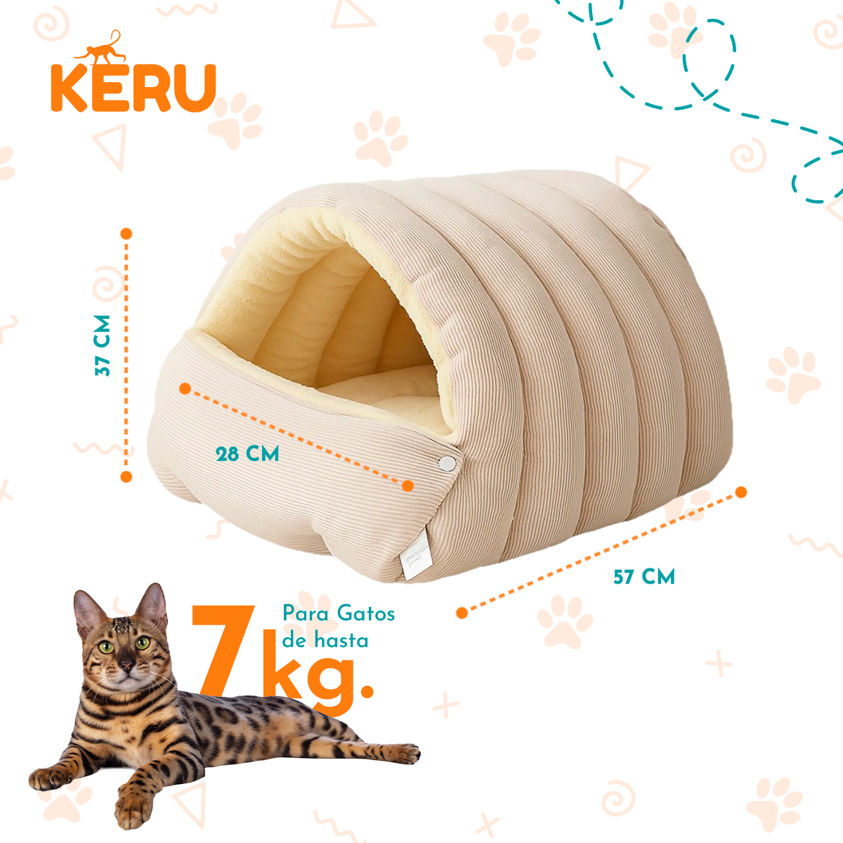 Cama para Mascotas KERU – Máximo confort y abrigo