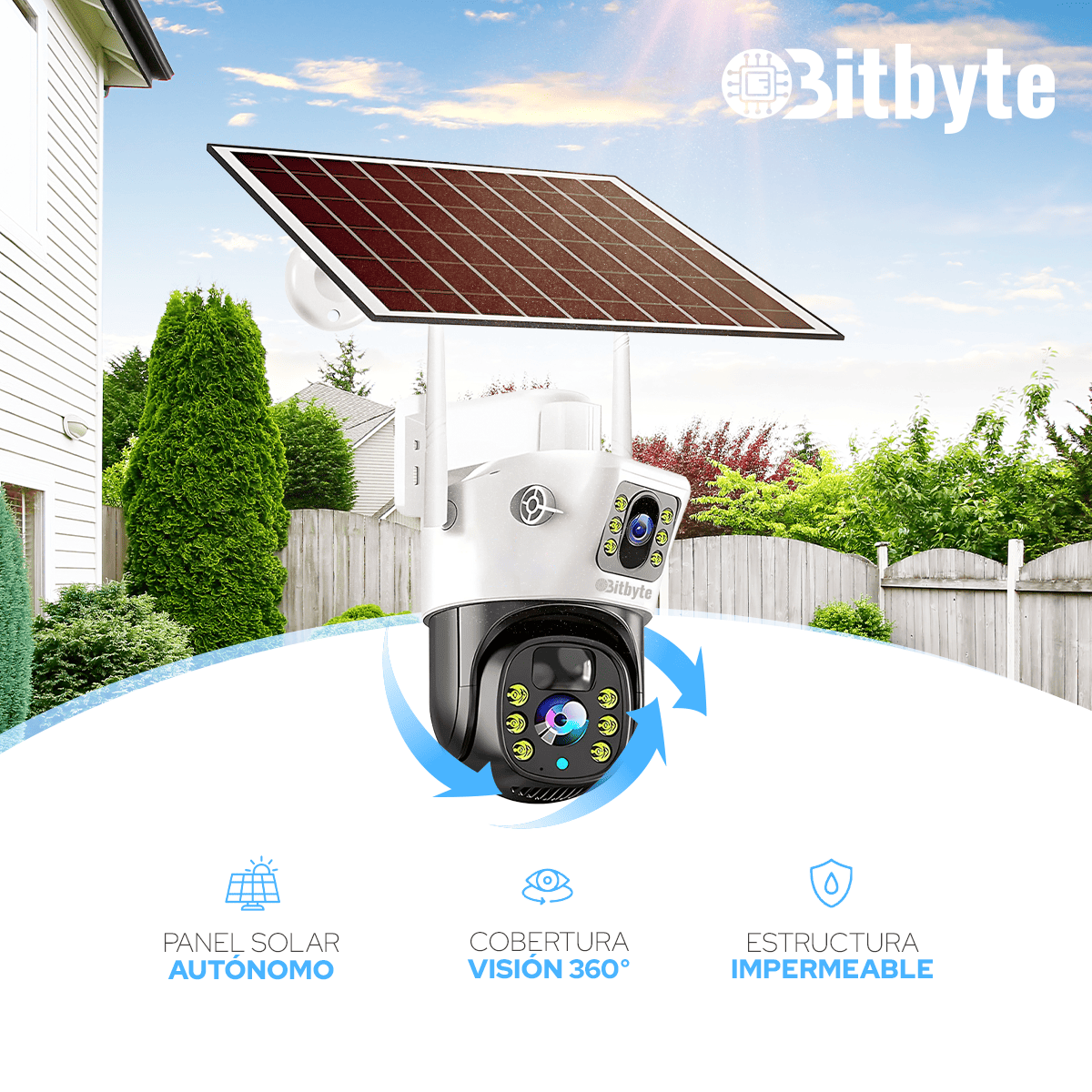 Cámara de seguridad Solar Wifi Exterior Impermeable 6MP