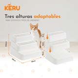 Escalera Para Arenero Gato KERU 3 Niveles Atrapa Arena