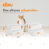 Escalera Para Arenero Gato KERU 2 Niveles Atrapa Arena