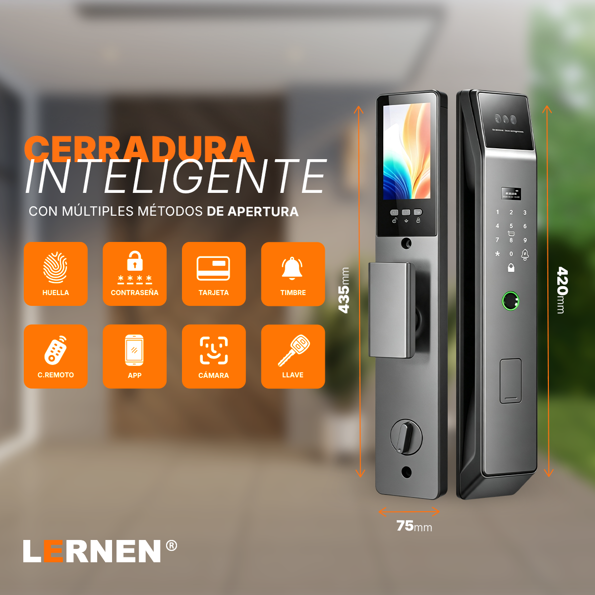 Cerradura Inteligente Digital Electrónica PRO Lernen + Wifi + App Tuya