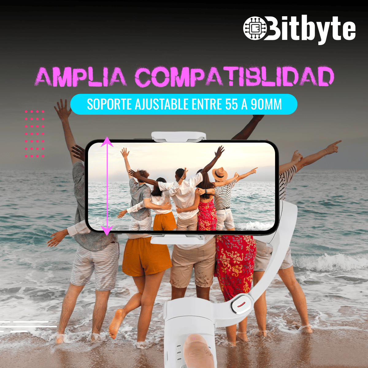 Estabilizador Gimbal Inteligente con Seguimiento Facial IA y Luz LED