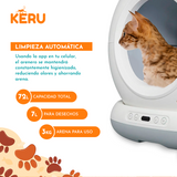 Arenero Inteligente Automático WiFi para Gatos con App - Autolimpiante Keru