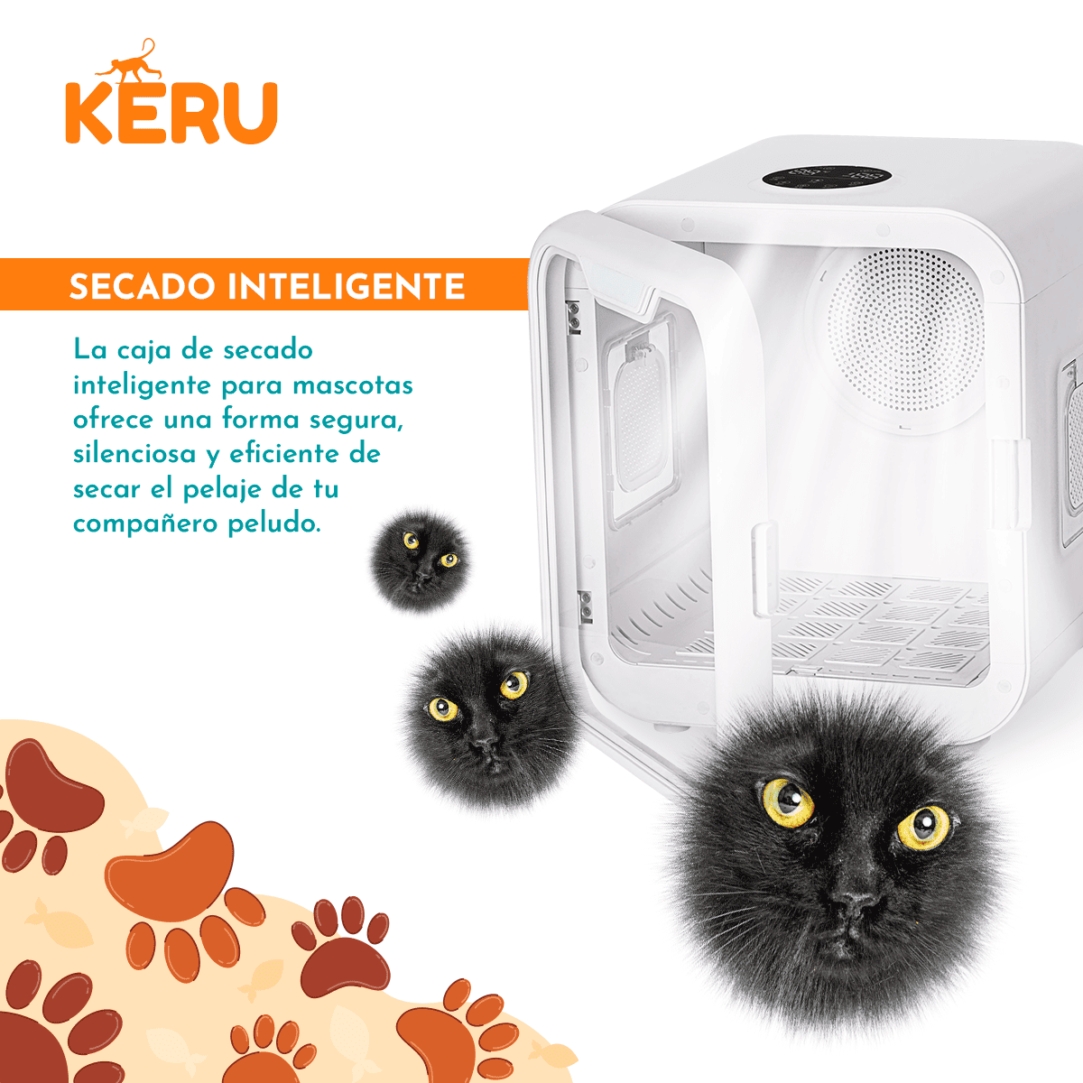 Caja Secadora Inteligente de Mascotas Silenciosa Keru