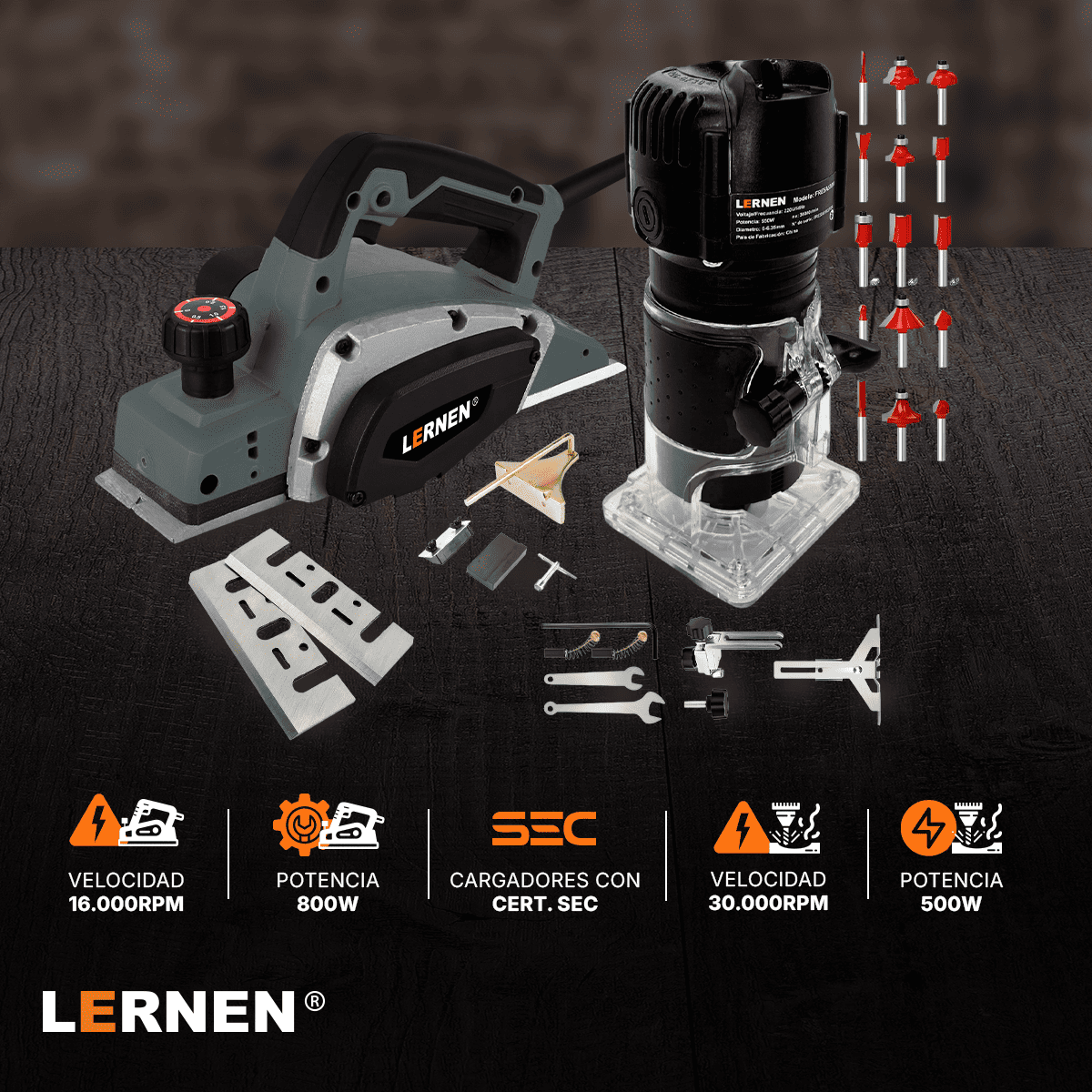 Pack Fresadora Router Tupi + Cepillo Eléctrico Carpintería