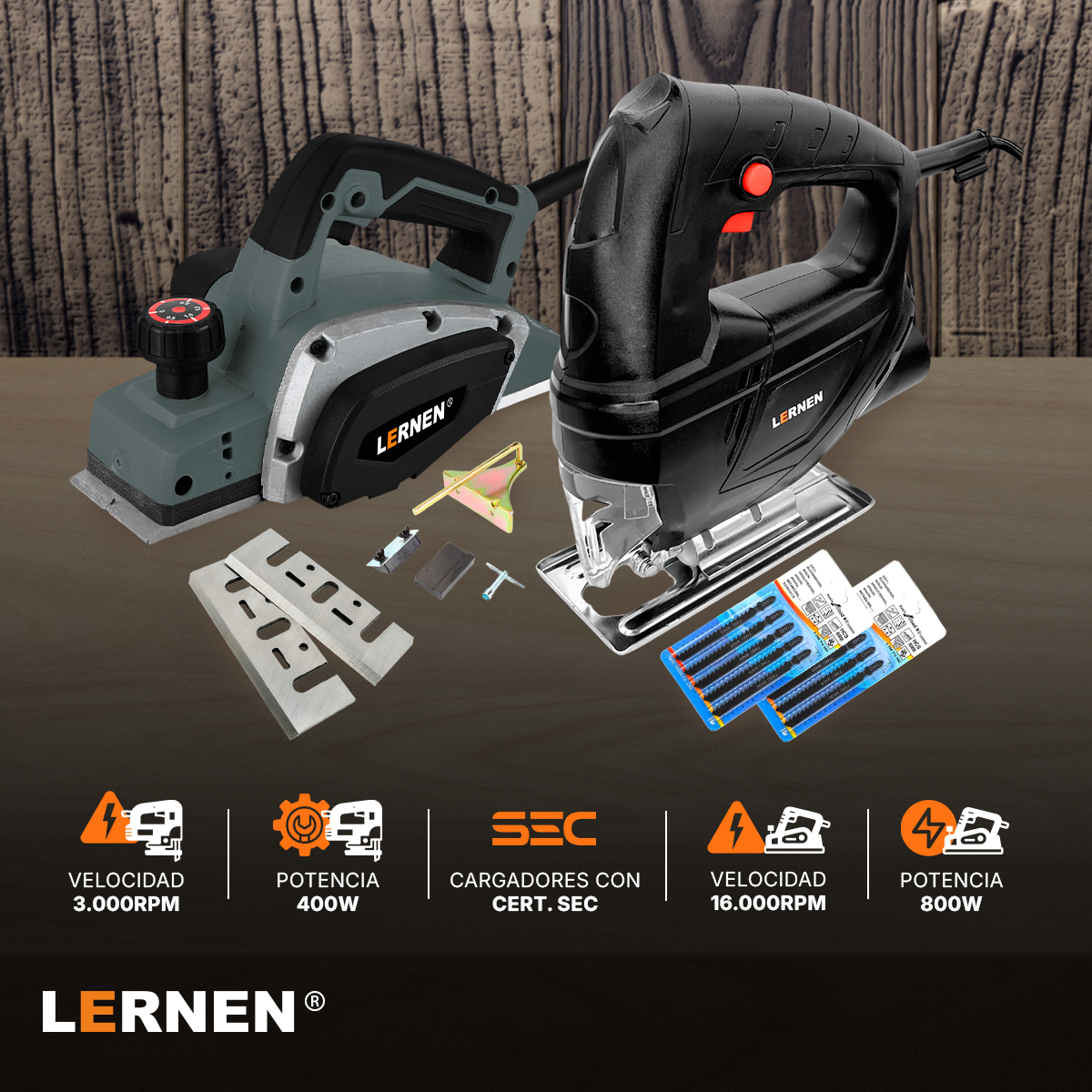 Pack Sierra Caladora + Cepillo Eléctrico