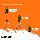 Nivel Laser Profesional 12 Líneas LERNEN + Maletín + Trípode Lernen