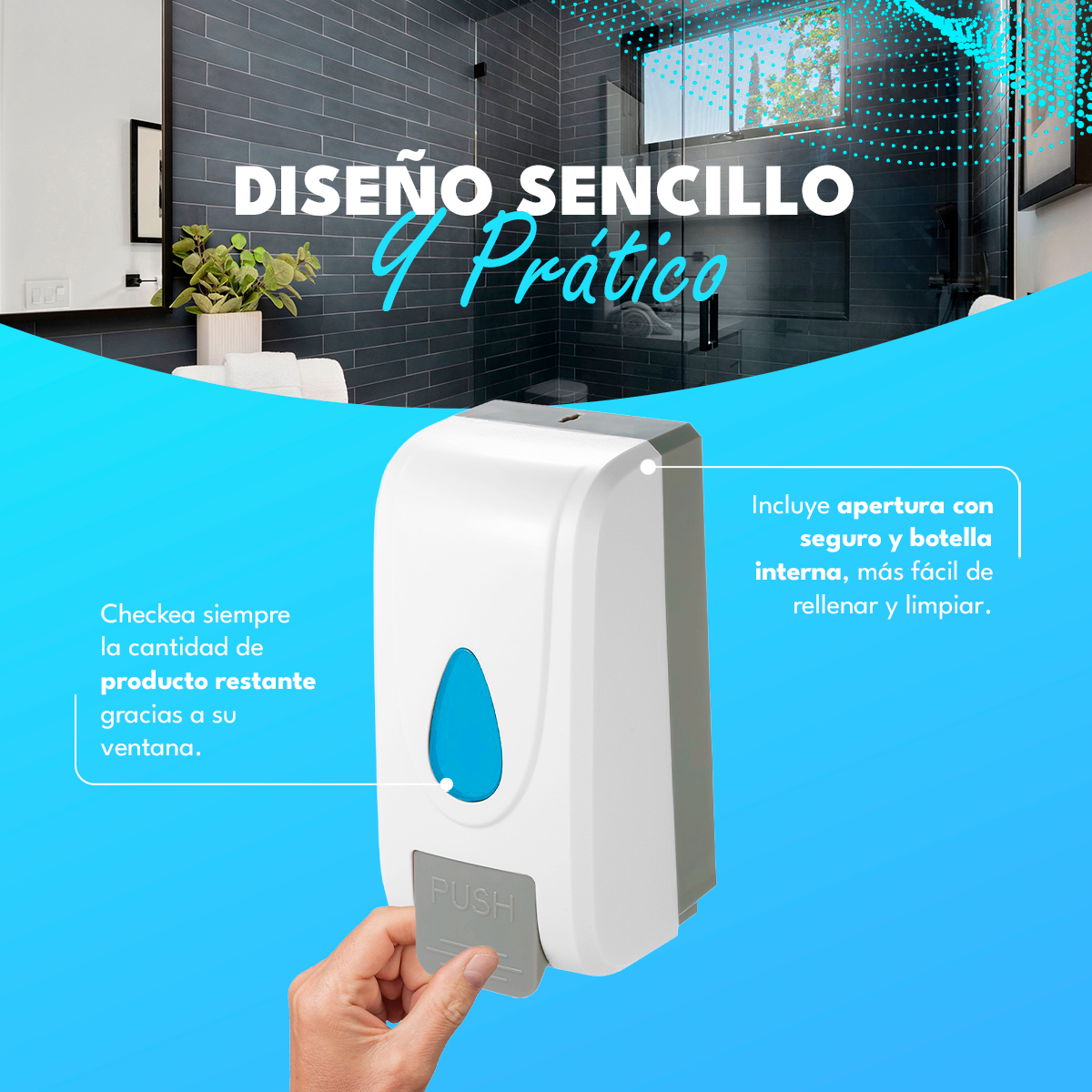 Dispensador de Jabón Manual para Pared