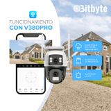 Cámara de seguridad Solar Wifi Exterior Impermeable 6MP 360° Full HD