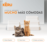 Escalera Para Arenero Gato KERU 3 Niveles Atrapa Arena