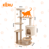 Castillo Rascador para gatos KERU Multinivel con Juegos