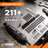 Herramienta Multipropósito Kit Minitorno Tipo Dremel 135w 211 Piezas