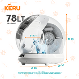 Arenero Inteligente Automático WiFi para Gatos con App - Autolimpiante Keru