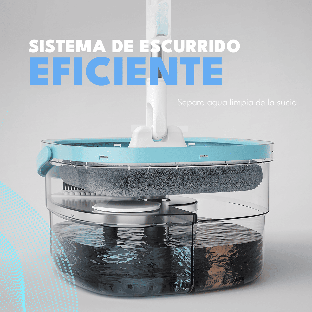 Trapeador Mopa 360 Con Balde Giratorio Centrifugo Microfibra