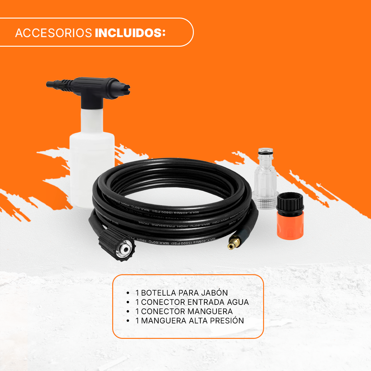 Hidrolavadora 1600w con Espumador y Ruedas LERNEN - HIDRO-1600 Lernen