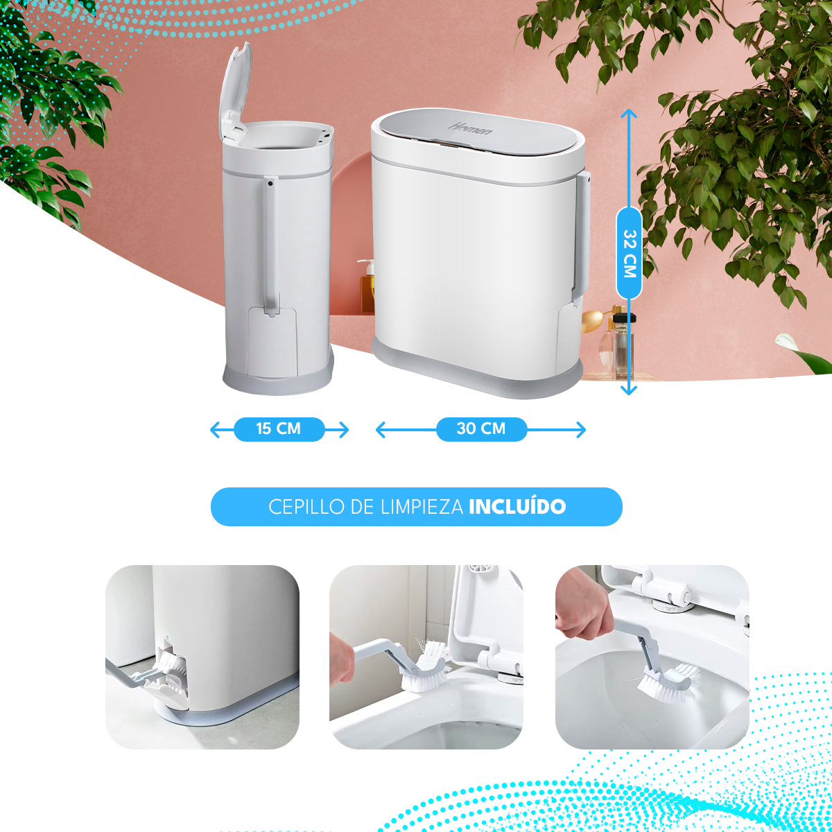 Basurero Automático Papelera Inteligente Sensor 8 Lts
