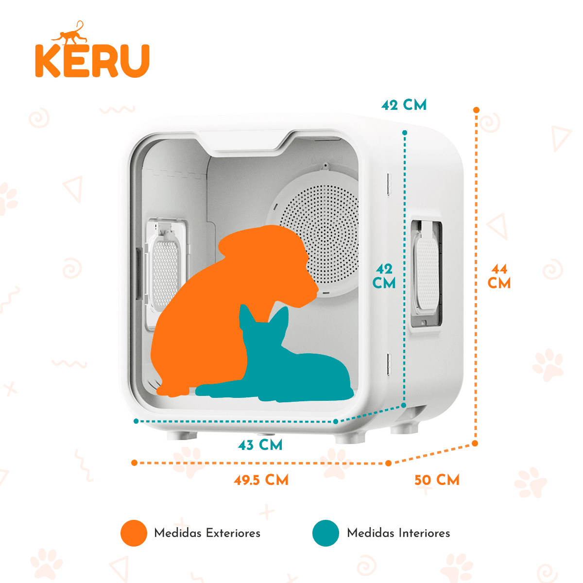 Caja Secadora Inteligente de Mascotas Silenciosa Keru