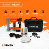 Pistola De Clavos Y Grapas Inalámbrica LERNEN + 2 Baterías Lernen