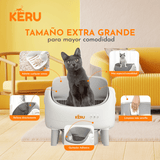 Arenero Inteligente Automático KERU ABIERTO para Gatos con App WiFi XXL 76 Lt