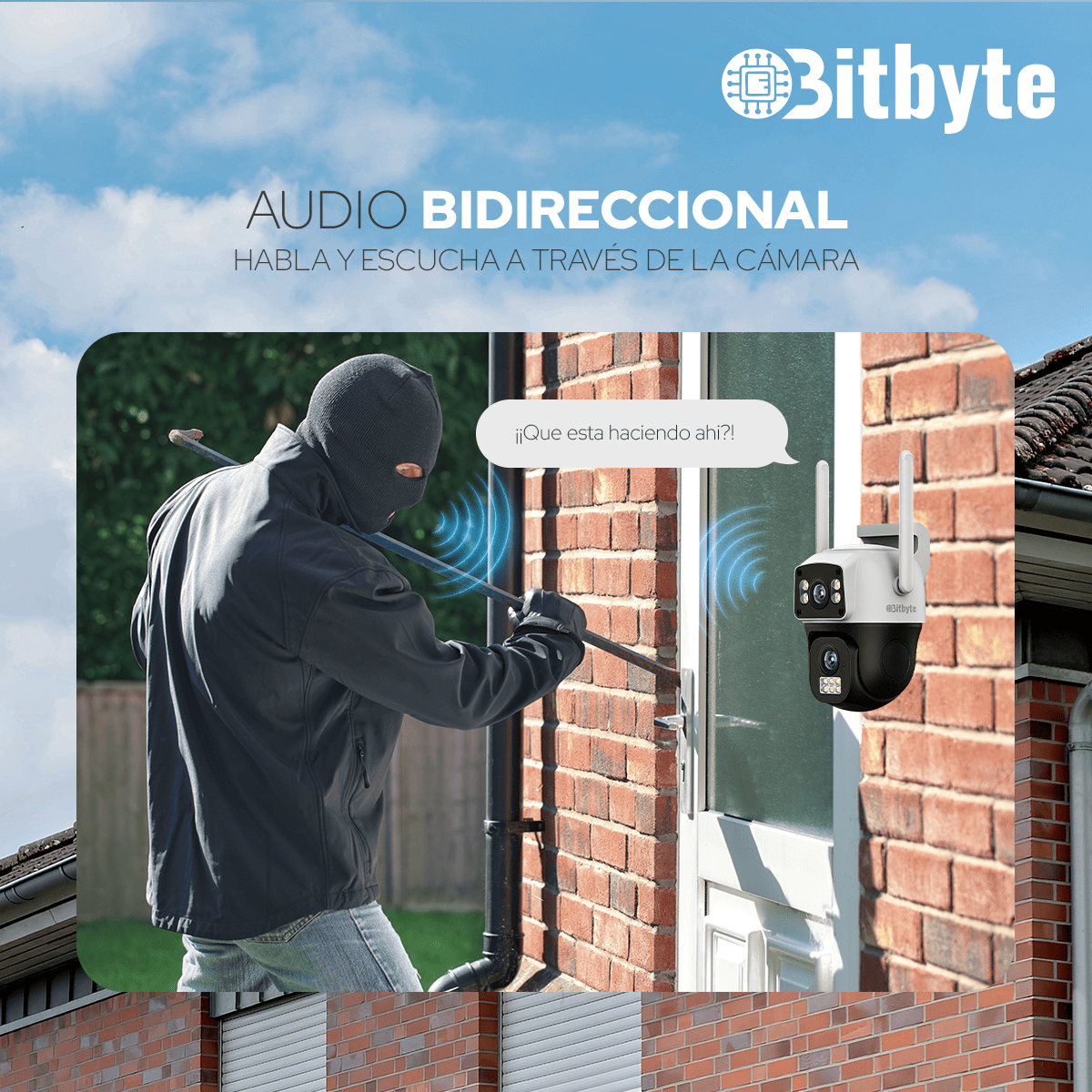 Cámara de seguridad Solar Wifi Exterior Impermeable 6MP 360° Full HD