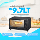 Horno Eléctrico Homen 9.7 Lt 750 W
