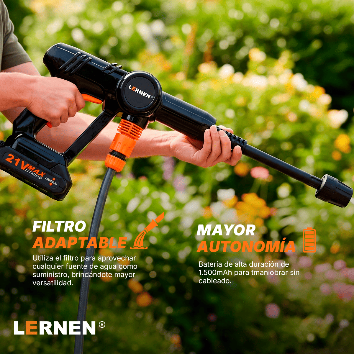 Hidrolavadora Inalámbrica PRO Lernen + 2 baterías + Accesorios