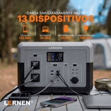 Estación de Energía Portátil Lernen 1500w para Emergencias y Camping en Chile