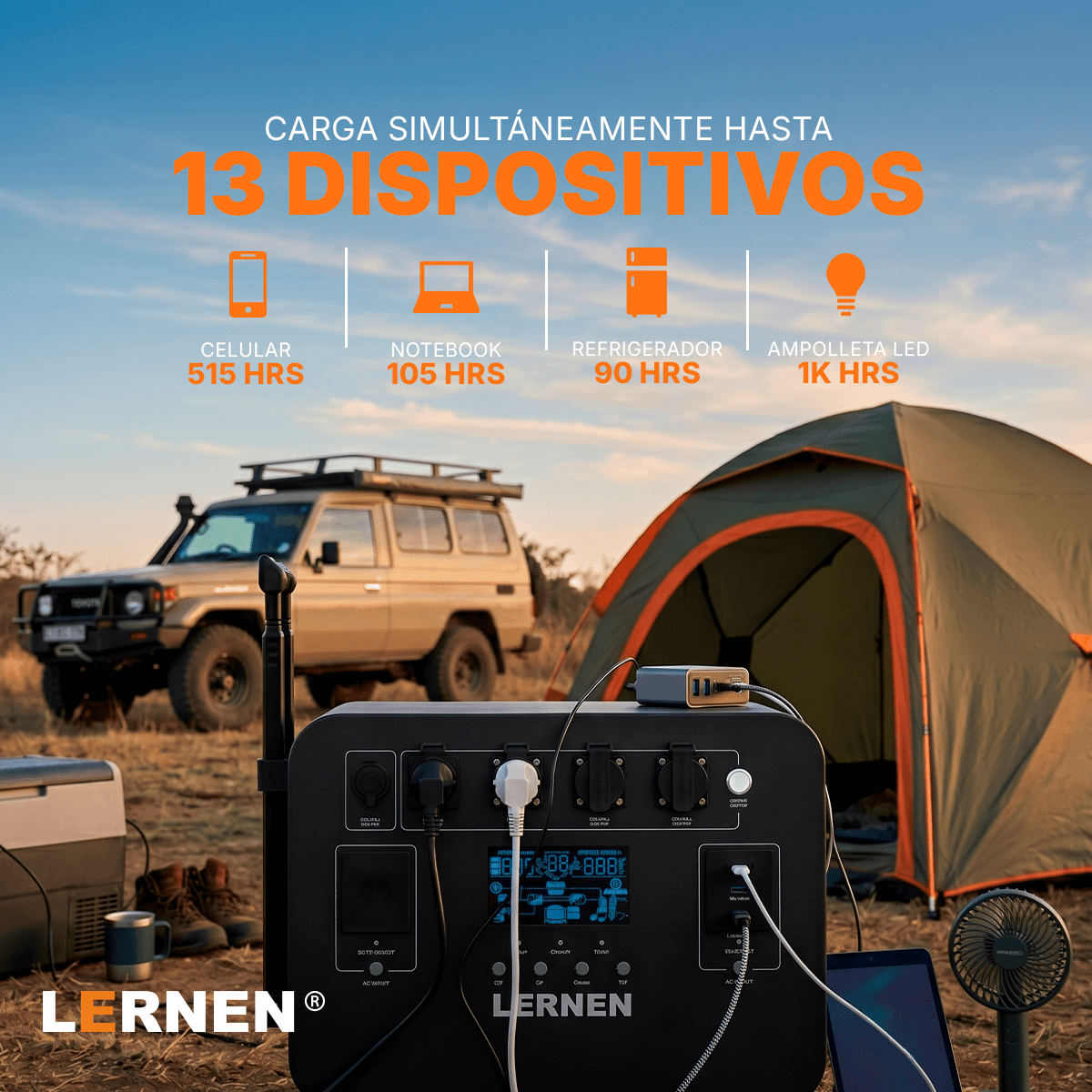 Estación De Energía Portátil Lernen 5000w Generador Eléctrico