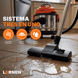 Aspiradora LERNEN Multifunción Metálica Polvo Agua 15 Litros 1400w