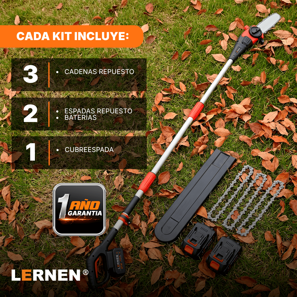 Motosierra Telescópica Inalámbrica Brushless Lernen