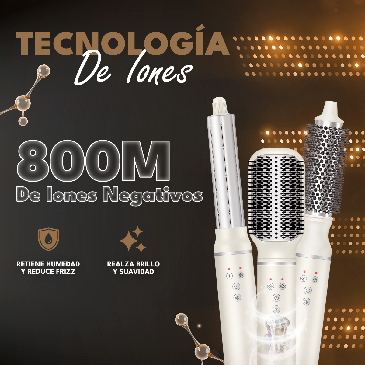 Secador De Pelo 5 En 1 Multifunción Homen PRO - Tecnología Iones