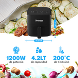 Freidora de Aire 4.2 Litros 1.200W homen — Cocina más sana y crujiente
