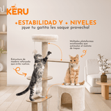 Castillo Rascador para gatos KERU Multinivel con Juegos