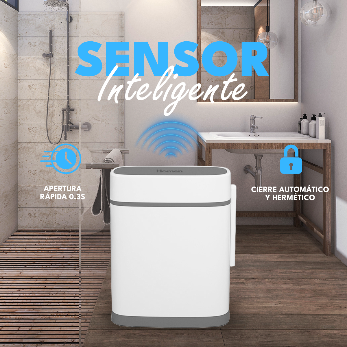 Basurero Automático Papelera Inteligente Sensor 8 Lts